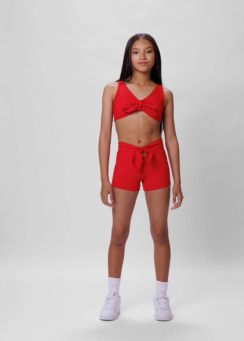Chloe Top: Red Ribbed