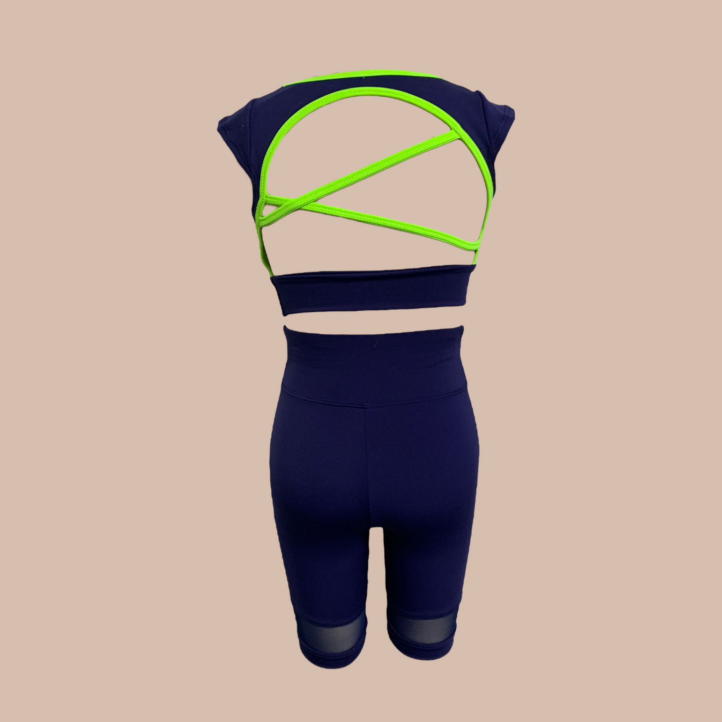 Zara x Caged Set Saver : Navy x Neon Green-Set-opradancewear