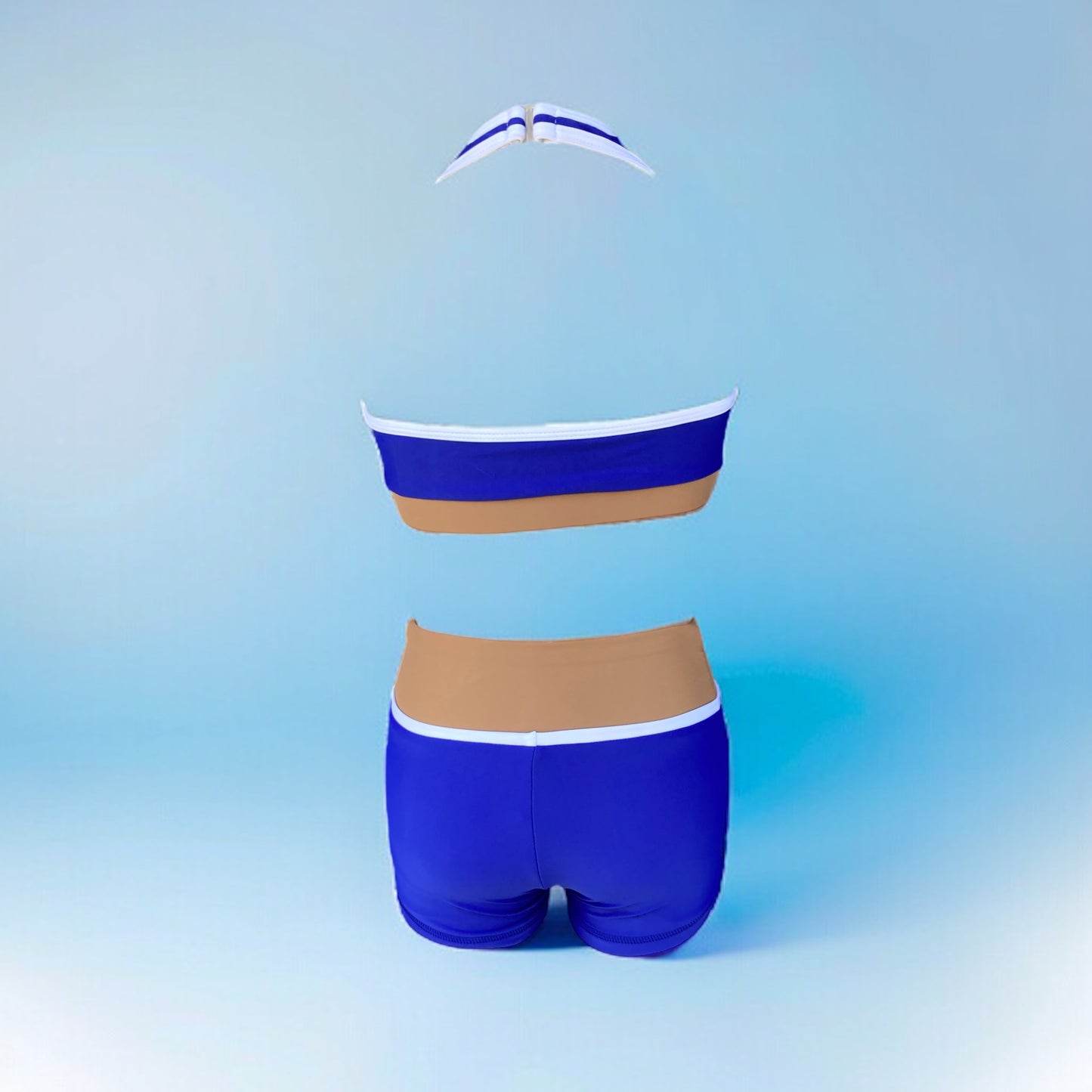 Make a statement with the Amalfi Set from Opra Dancewear! Perfect for dance conventions and auditions, this vibrant set features a unique and sophisticated color block of royal blue, a pop of white, and a neutral cappucino. Stay standing out with this essential set.