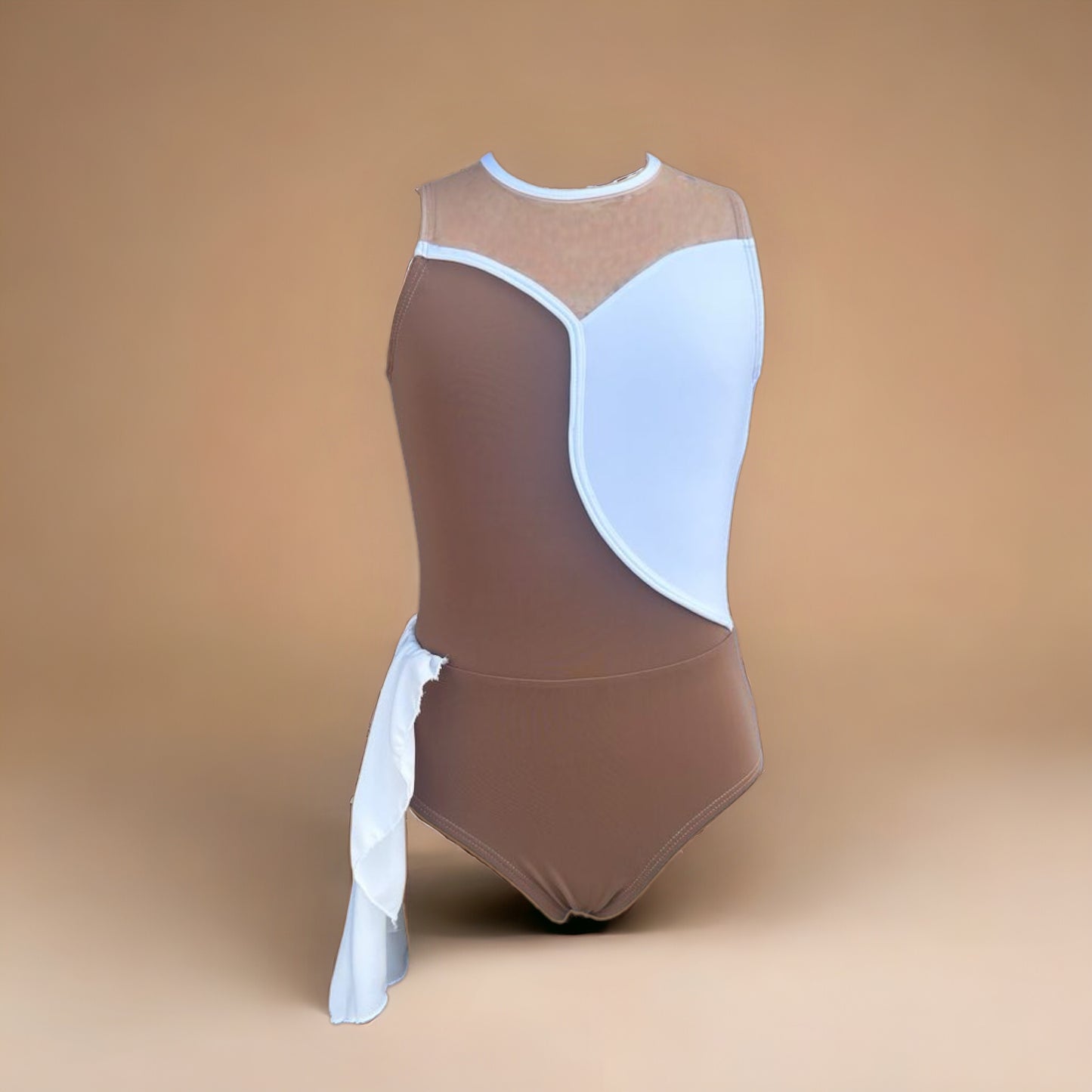 Get ready to steal the show with our jaw-dropping two-tone leotard by Opra Dancewear! This contemporary masterpiece features a chiffon side skirt that adds an extra dose of grace and elegance to your dance routine. Unleash your inner diva and elevate your performance with this limited edition stunner.