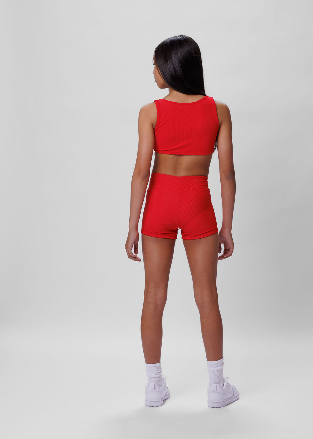 Chloe Shorts: Red Ribbed