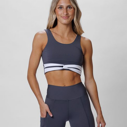 Knot Top: Charcoal-TOPS-opradancewear