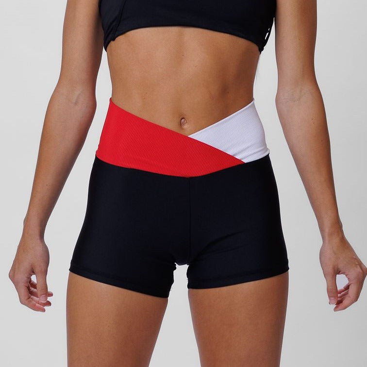 Abi Shorts: Black x Ribbed-Shorts-opradancewear