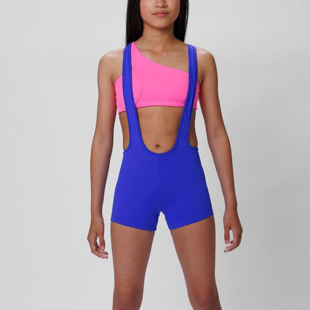 Suspender Shorts: Royal Blue-Shorts-opradancewear